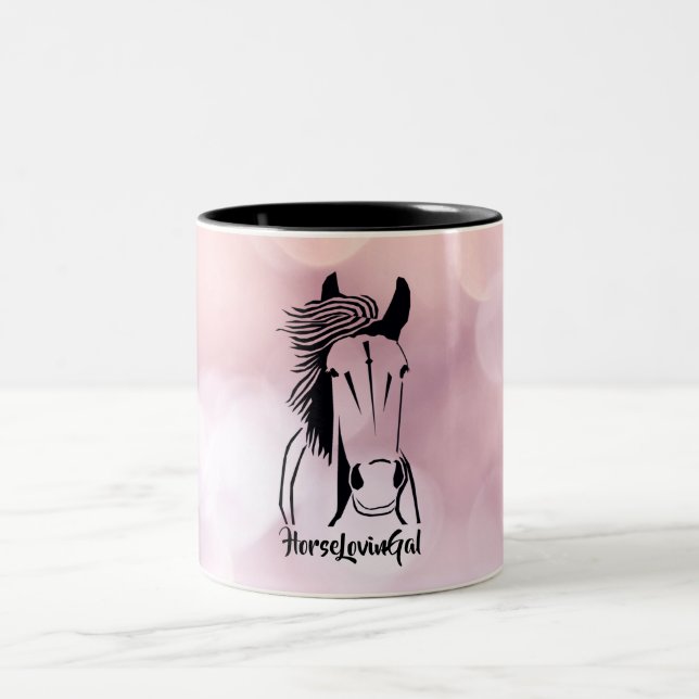Taza Bicolor Caballo Rosa Artista Lovin' Gal Mug (Centro)