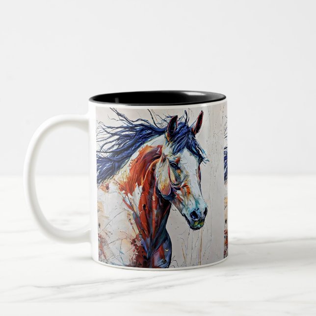 Taza Bicolor caballo salvaje y de belleza (Izquierda)