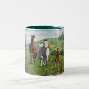Taza Bicolor caballos