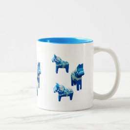 Taza Bicolor Caballos Blue Dala