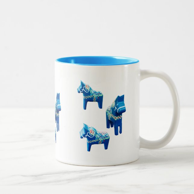 Taza Bicolor Caballos Blue Dala (Derecha)