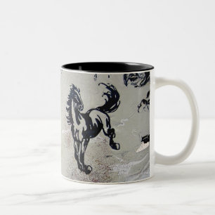 Taza Bicolor "Caballos de vuelo "