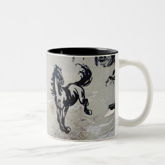 Taza Bicolor "Caballos de vuelo "
