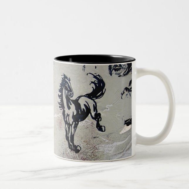 Taza Bicolor "Caballos de vuelo " (Derecha)