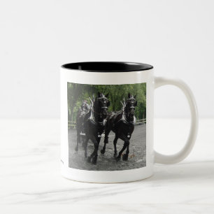 Taza Bicolor Caballos en paso