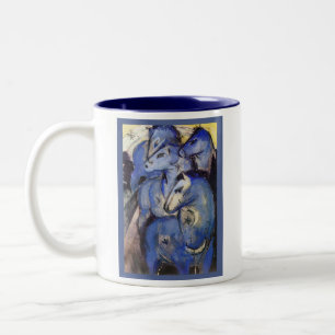 Taza Bicolor Caballos hermosos Franz Marc - el jinete azul