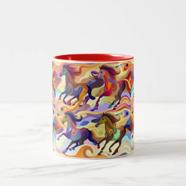 Taza Bicolor Caballos salvajes (Centro)