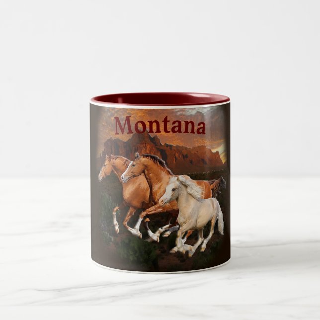 Taza Bicolor Caballos salvajes de Arizona (Centro)