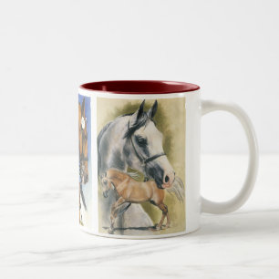 Taza Bicolor Caballos triples del placer