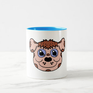 Taza Bicolor Cabeza de cachorro de dibujos animados
