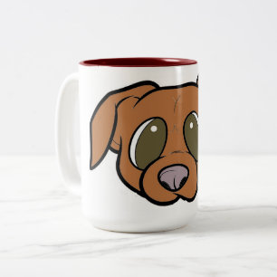 Taza Bicolor cabeza de dibujo animado de vizsla