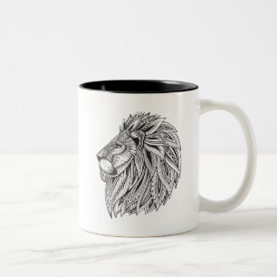 Taza Bicolor Cabeza modelada étnica del león