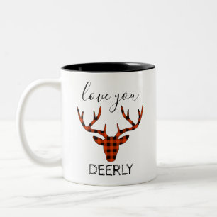 Taza Bicolor Cabina Rústica Te Ama Deerly Búfalo Tocado