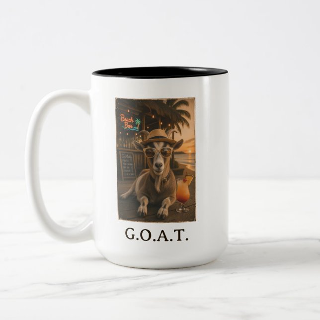 Taza Bicolor Cabra de Playa Genial con Cóctel (Izquierda)