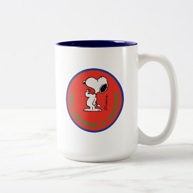 Taza Bicolor Cacahuetes | Snoopy Raw Strength & Courage Badge (Derecha)