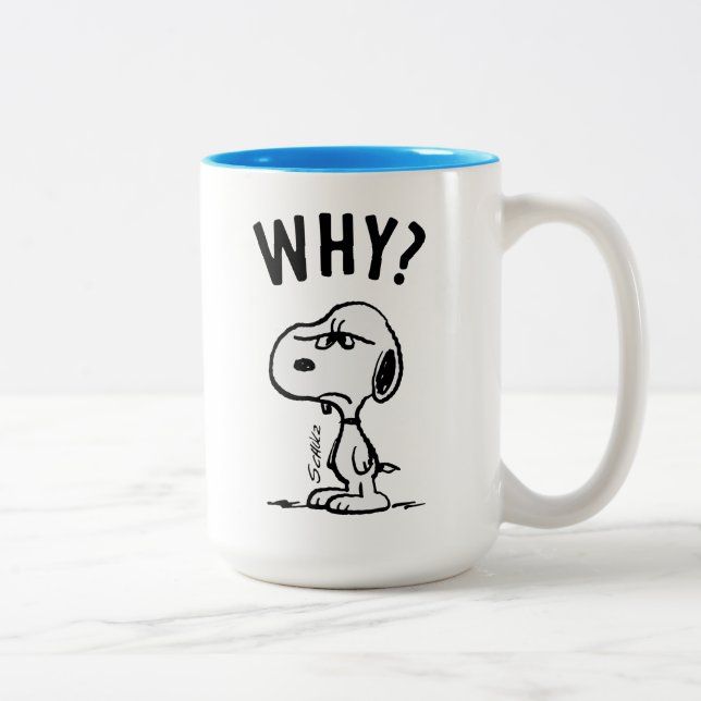 Taza Bicolor Cacahuetes | Snoopy Se Pregunta Por Qué? (Derecha)
