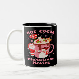 Taza Bicolor Cacao Caliente Y Películas De Navidades