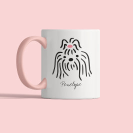 Taza Bicolor Cachorro Adorable Amante Perro Mamá Perro Papá | S