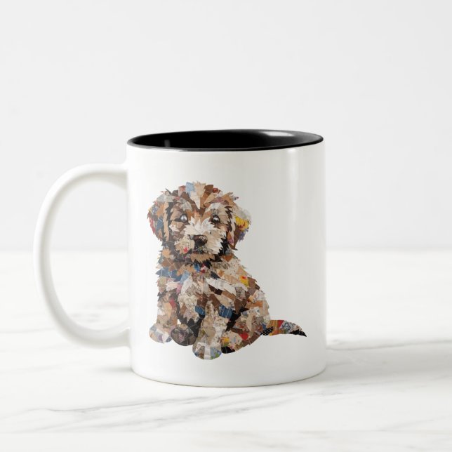Taza Bicolor Cachorro Adorable Esperando ser Adoptado (Izquierda)