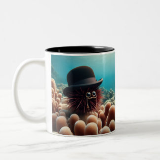 Taza Bicolor Cachorro de mar con gorra y bimonoclos