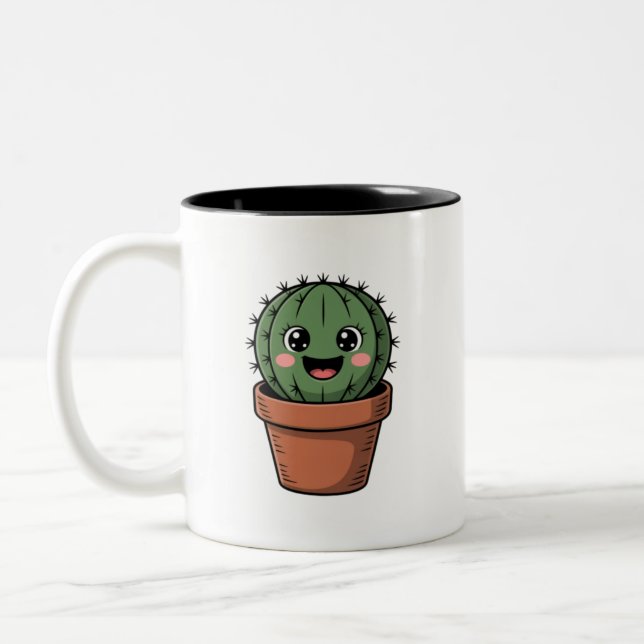 Taza Bicolor Cactus Kawaii (Izquierda)