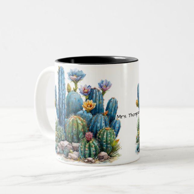 Taza Bicolor Cactus y suculentos (Anverso izquierdo)