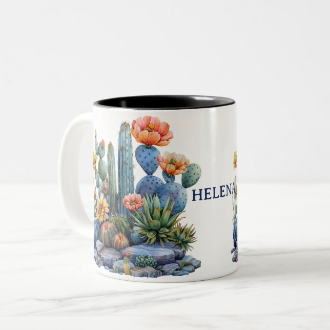 Taza Bicolor Cactus y suculentos (Anverso izquierdo)