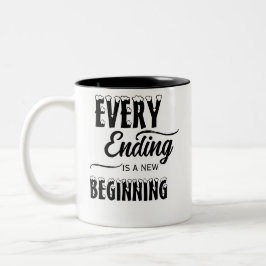 Taza Bicolor Cada Fin Es Un Nuevo Comienzo/Mug Personalizado
