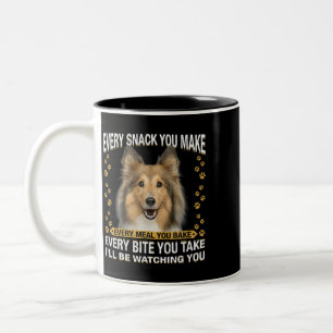 Taza Bicolor Cada refrigerio que haces gracioso perro con conch