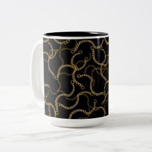 Taza Bicolor Cadena barroca de oro negro de lujo
