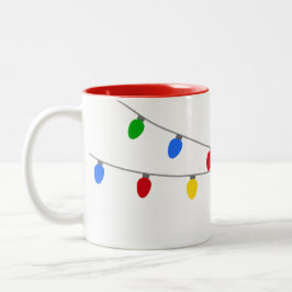 Taza Bicolor Cadena de luces de navidades | Personalizado