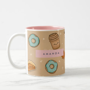 Taza Bicolor Cae de calabaza de calabaza de otoño acogedor pers