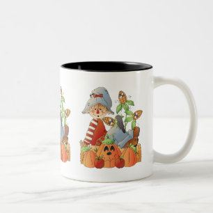 Taza Bicolor Cae el espantapájaros de café estacional