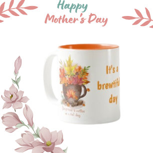 Taza Bicolor Cae Marco de correa de hojas de otoño, de moda