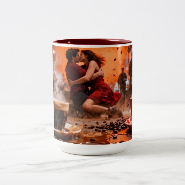 Taza Bicolor Café 7 Amor (Centro)