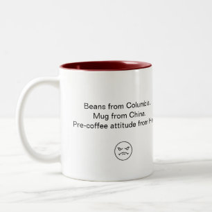 Taza Bicolor Café antes del café Actitude café mug