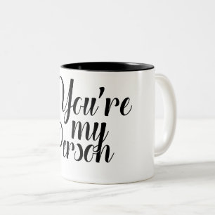Taza Bicolor Café blanco negro del regalo usted es mi persona