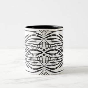 Taza Bicolor Café blanco y negro artístico