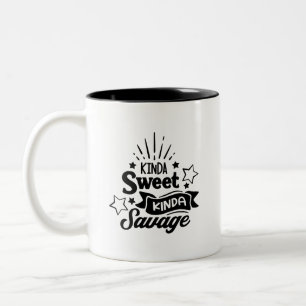 Taza Bicolor Café blanco y negro con cita