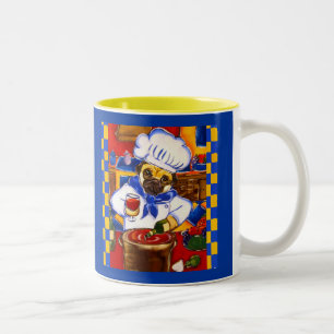 Taza Bicolor Café Bonito Chef Pug