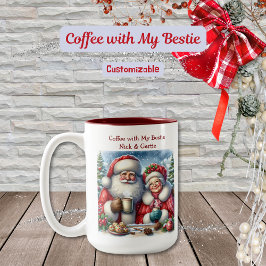 Taza Bicolor Café con mi café bestie Mug