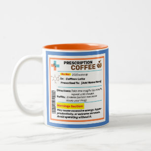 Taza Bicolor Café con receta de cortesía personalizada