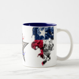 Taza Bicolor Café criado en Texas, sano y hecho por Dios