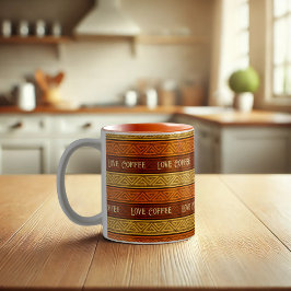 Taza Bicolor Café de amor Naranja y Amarillo de Earthy Brown ot