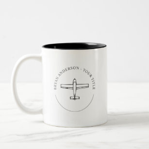 Taza Bicolor Café de aviación de avión Mug