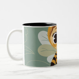Taza Bicolor Café de Cerámica de Personaje de Niño Abeja Capric