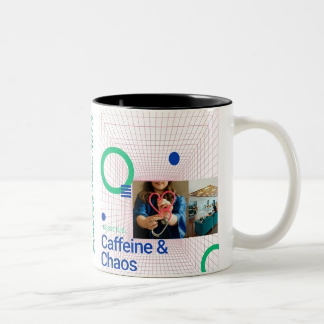 Taza Bicolor Café de combustible para enfermeras Mug - Cafeína  (Derecha)