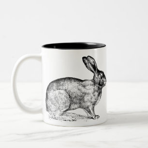 Taza Bicolor Café de conejo conejo blanco y negro