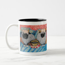 Taza Bicolor Café de consumición de las OVEJAS de VALAIS