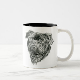 Taza Bicolor Café de dos tones Adorable Pug